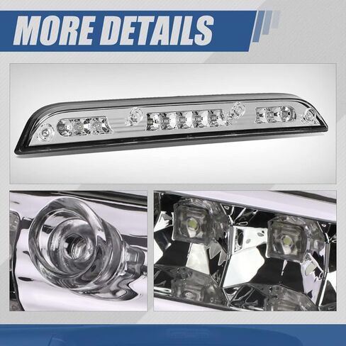 Auto Dynasty LED 3rd Third Tail Brake Light Compatible with 2015-2020 Ford F-150/2017-2020 F250 F350 F450 F550 Super Duty, Chrome Housing Centre High Mount Cargo Lamp in Kuwait
