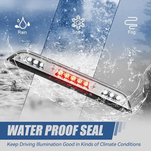 Auto Dynasty LED 3rd Third Tail Brake Light Compatible with 2015-2020 Ford F-150/2017-2020 F250 F350 F450 F550 Super Duty, Chrome Housing Centre High Mount Cargo Lamp in Kuwait