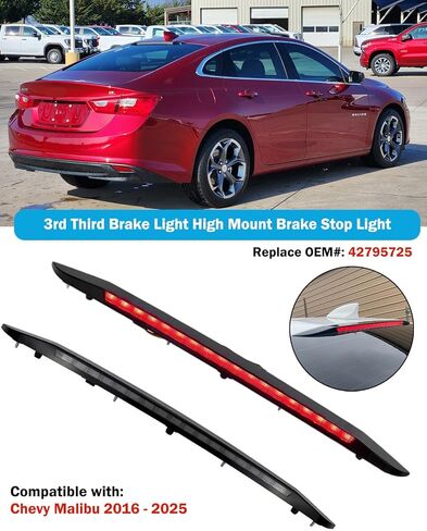 Third Brake Light for Chevy Malibu 2016-2025 High Mount Brake Light Assembly LED 3rd Brake Light Stoplight Lamp Replace# 42795725 in Kuwait