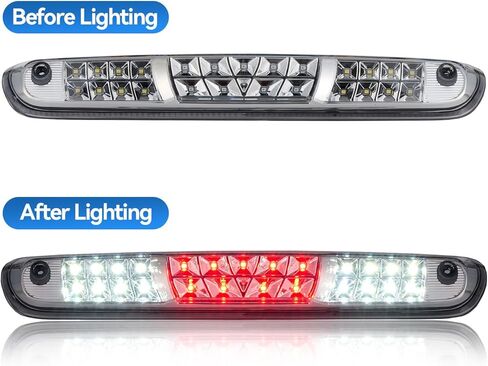 Third Brake Light with Dual-Row Leds for 2007-2013 Chevy Silverado Gmc Sierra 1500 2500 3500hd, Pickup Truck Rear Cab Center Tail Lights High Mount 3rd Stop Reverse Cargo Led Lighting (Chrome) in Saudi Arabia