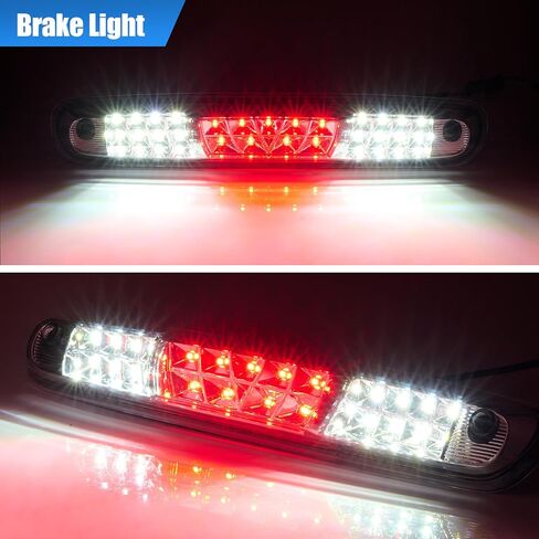 Third Brake Light with Dual-Row Leds for 2007-2013 Chevy Silverado Gmc Sierra 1500 2500 3500hd, Pickup Truck Rear Cab Center Tail Lights High Mount 3rd Stop Reverse Cargo Led Lighting (Chrome) in Saudi Arabia