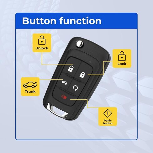 Replacement Flip Key Fob for Cruze, Equinox, Camaro, Malibu, Sonic, Impala, Buick Lacrosse, Regal, Verano, Encore, Allure, GMC Terrain 2010-2021, Keyless Entry Remote Control 13504199 Pack of 2 in Kuwait