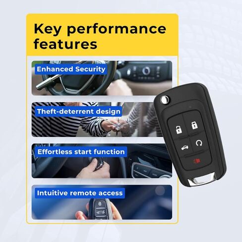 Replacement Flip Key Fob for Cruze, Equinox, Camaro, Malibu, Sonic, Impala, Buick Lacrosse, Regal, Verano, Encore, Allure, GMC Terrain 2010-2021, Keyless Entry Remote Control 13504199 Pack of 2 in Kuwait