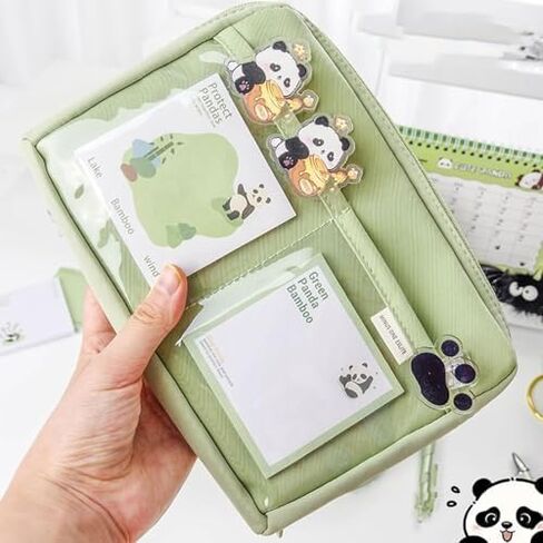 Kawaii Pencil Case, Japanese Pencil Pouch, Aesthetic Large Standing Journal Bag, 180° Flat Open Portable Design, Sleek Kawaii Stationery Organizer for Daily Storage and Neat Arrangement, Green in Kuwait