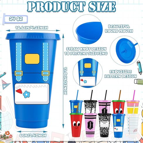 Hushee 40 Pcs Teacher Appreciation Gifts Bulk Thank You Teachers Gifts from Student Pencil Apple Crayon Reusable Plastic Cup Notebook Pen Makeup Bag for Teacher's Day End of Year Back to School Party in Kuwait