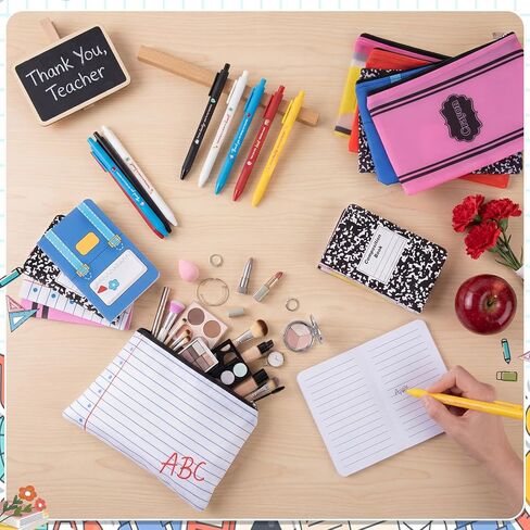 Hushee 40 Pcs Teacher Appreciation Gifts Bulk Thank You Teachers Gifts from Student Pencil Apple Crayon Reusable Plastic Cup Notebook Pen Makeup Bag for Teacher's Day End of Year Back to School Party in Kuwait