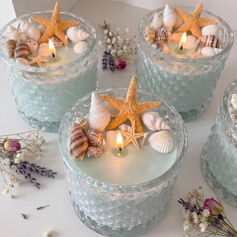 Heigble 4.4 lb Gel Wax for Candle Making Candle Making Kit with Seashells Starfish Pebble Wick Stickers and Liquid Dye and Wooden Wick Device DIY Clear Jelly Make Candles DIY Supplies for Party in Saudi Arabia