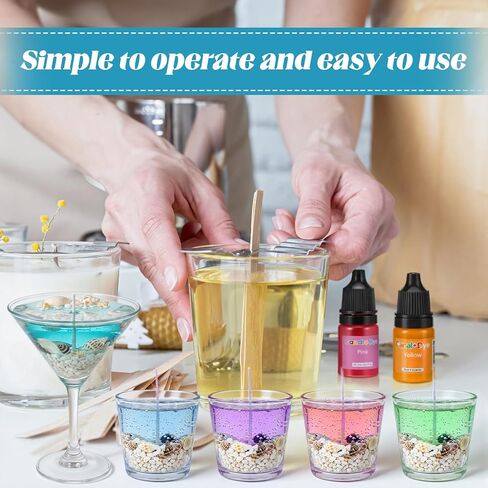Heigble 4.4 lb Gel Wax for Candle Making Candle Making Kit with Seashells Starfish Pebble Wick Stickers and Liquid Dye and Wooden Wick Device DIY Clear Jelly Make Candles DIY Supplies for Party in Saudi Arabia