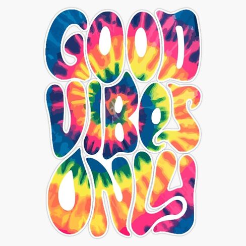 Good Vibes Only Retro Hippie Sticker Vinyl Waterproof Sticker Decal Car Laptop Wall Window Bumper Sticker 5" in Kuwait