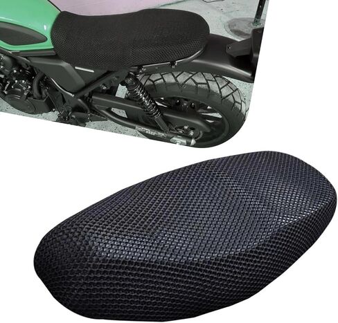 Large Moped Seat Cover, Heat-Insulating Anti-Slip Seat Cushion, Breathable Scratch-Resistant Cushion with 3D Spacer Mesh Fabric, Universal for Most Motorcycles (Black) in Kuwait