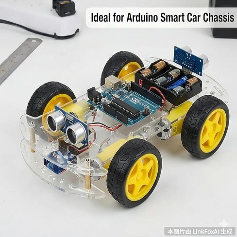 4 Sets TT Motor and Wheels Kit: DC 3V-6V Dual Shaft Gear Motor 200RPM 1:48 Ratio with 65mm Rubber Tires for Arduino Smart Car Chassis, DIY STEM Robotics Projects (No Wires Included) in Saudi Arabia