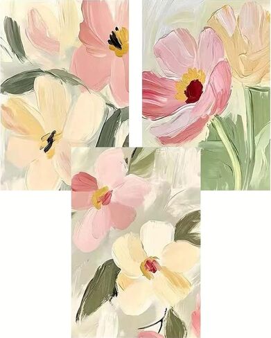 3 Pack Paint by Numbers Kit for Adults, Wildflowers Paint by Numbers Kit for Adults, Easy Acrylic Painting by Numbers Kits for Adult on Canvas with Beginner for Home Wall Art Decor 12x16 inch in Saudi Arabia