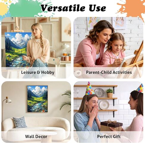 TOCOHANALOGY Paint by Numbers Kit for Adults Landscape, Spring Mountain DIY Number Painting for Adults, Adult Paint by Number Kits on Canvas for Home Wall Decor (16x20inch) in Saudi Arabia