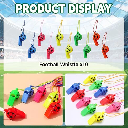 LAHAND 41Pcs Soccer Party Favors,Soccer Goodie Bags Stuffers with Tattoos Stickers Patriotic Fan Facial Paint Sport Whistles Slap Bracelets for Soccer Party Supplies in Saudi Arabia