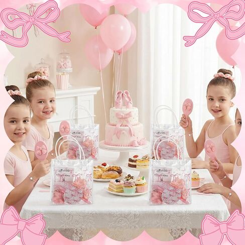 12 Sets Pink Ballerina Party Favors Dance Graduation Gifts Bulk Dance Birthday Party Supplies with Scrunchies Hair Brush Card Compact Mirror Bracelet Bags Ballerina Team Gifts for Women in Saudi Arabia