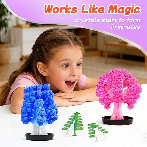 24 Pcs Growing Crystal Trees Bulk with Cards for Kids STEM Science Experiment Kit Party Favors Classroom Prizes Goodie Bags Stuffers Gifts Exchange for Boys and Girls in Kuwait