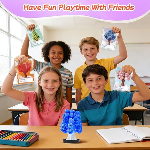 24 Pcs Growing Crystal Trees Bulk with Cards for Kids STEM Science Experiment Kit Party Favors Classroom Prizes Goodie Bags Stuffers Gifts Exchange for Boys and Girls in Kuwait