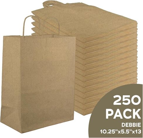 Boaz Trading Kraft Paper Gift Bags - Brown (Debbie: 10x5x13) in Kuwait