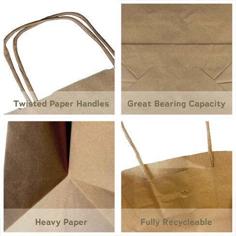 Boaz Trading Kraft Paper Gift Bags - Brown (Debbie: 10x5x13) in Kuwait