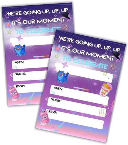 Lashicorn Hunter Birthday Party Invitations Cards 30pk 5x7" Postcards Singer Anime K Fans Pop Themed Party Character Demon We’re Going Up in Kuwait