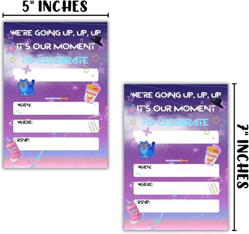 Lashicorn Hunter Birthday Party Invitations Cards 30pk 5x7" Postcards Singer Anime K Fans Pop Themed Party Character Demon We’re Going Up in Kuwait
