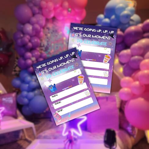 Lashicorn Hunter Birthday Party Invitations Cards 30pk 5x7" Postcards Singer Anime K Fans Pop Themed Party Character Demon We’re Going Up in Kuwait