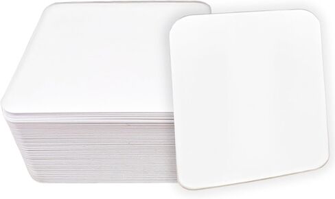 100 Blank White Small Cardstock Squares 2.75" x 2.75" Rounded Corners - Flash Cards, Mini Notecard, Study Note Cards, Enclosure/Message Card, Gift Tags, Place Cards, Small Business Inserts Made in USA in Saudi Arabia