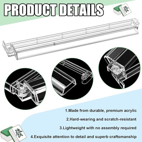 Booson 4 Set Mahjong Tile Rack and Pusher All-in-One Mahjong Tile Racks Combo Clear Acrylic American Majiang with Chips Dice Storage Bags for Game Nights in Saudi Arabia