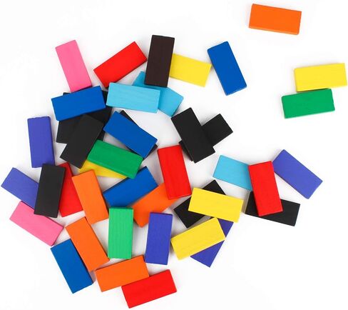 Calmado – 450 PCS Wooden Dominos for Kids - Domino Toys for Outdoor or Indoor Game, Dominos for Kids Ages 4-12 Including Bag, Instruction Manual & Accessories in Saudi Arabia