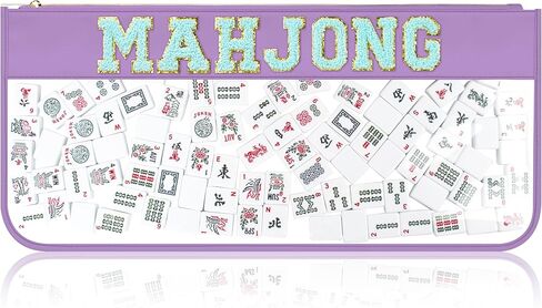 بلاط Mahjong الفارغ من BuyCard، حافظة بسحاب لمجموعة American Mahjong، منظم ملحقات هدايا Mahjong، حقيبة حامل البطاقات (الجراب فقط) (أزرق) in Kuwait