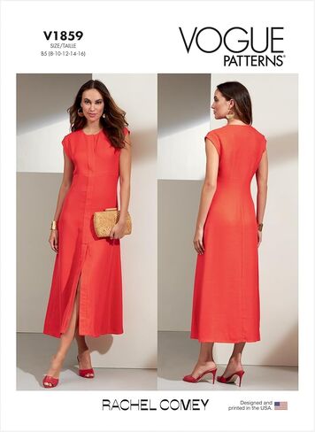 Vogue V1859B5 Misses' Dress Sewing Pattern Kit, Code V1859, Sizes 8-10-12-14-16 in Saudi Arabia