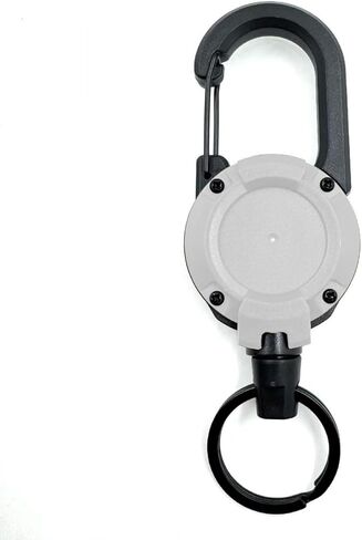 Retractable Keychain Holder, Heavy Duty Badge Reel with 360° Swivel for Outdoor Work, Carabiner Keyring for Men, ID Card Lanyard Accessories (Black) in Kuwait