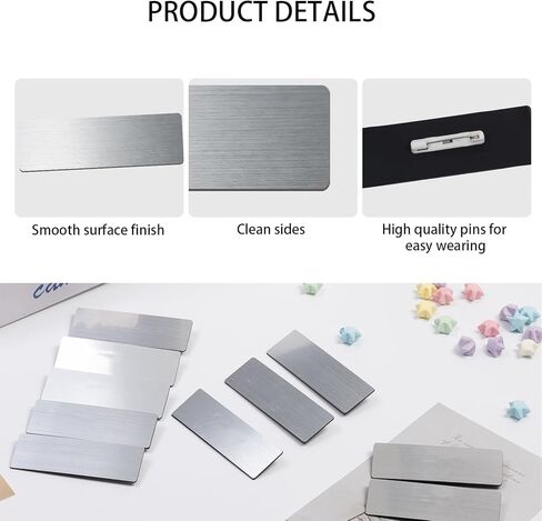 16 Pcs Blank Silver Plastic Name Tag, DIY Name Badge 0.98inch x 2.9inch ID Badge, Easy to Wear，Reusable Badges for Office Workers Personalized Badges Making in Saudi Arabia