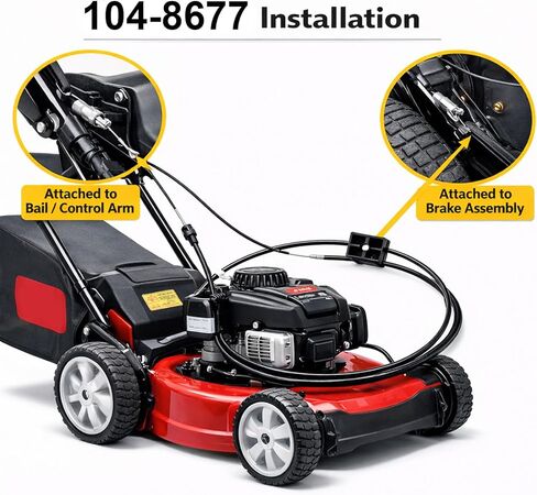 104-8677 Brake Cable for Toro 22" Recycler Walk-Behind Mowers, Replaces 290-935, Fits 20001, 20003, 20005, 20007, 20008 and More in Saudi Arabia