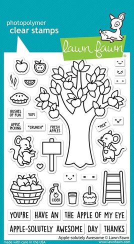 Lawn Fawn - Apple-solutely Awesome - Stamps Set and Dies Set - 2 Item Bundle in Kuwait