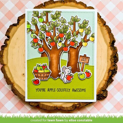 Lawn Fawn - Apple-solutely Awesome - Stamps Set and Dies Set - 2 Item Bundle in Kuwait