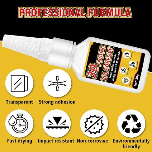 3D Printer Glue 30g with Precision Dropper – Fast-Drying CA Adhesive for PLA, ABS, PETG & TPU – Strong Bond for 3D Prints, Models & Miniatures – Anti-Clog, Clear - 3D Printing Accessories in Saudi Arabia