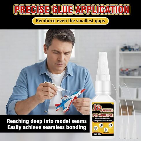 3D Printer Glue 30g with Precision Dropper – Fast-Drying CA Adhesive for PLA, ABS, PETG & TPU – Strong Bond for 3D Prints, Models & Miniatures – Anti-Clog, Clear - 3D Printing Accessories in Saudi Arabia