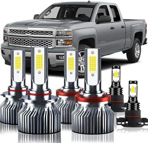 Upgraded Light Bulbs Kit Compatible For Chevrolet Silverado 1500 2500HD 3500HD 2007-2015, 6500K White Plug-and-Play Super Bright Lights Bulbs - 6Pack in Saudi Arabia
