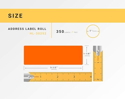 HOUSELABELS Compatible DYMO 30252 Orange Address Labels (1-1/8" x 3-1/2"), Strong Permanent Adhesive, Compatible with DYMO LW 450, 4XL, Rollo & Zebra Desktop Printers, 6 Rolls /2100 Labels in Kuwait