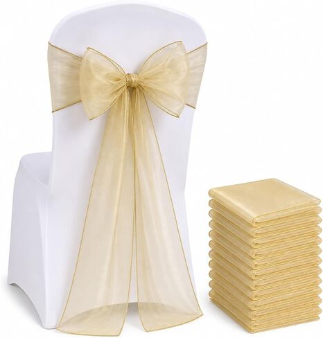 Sarvam Fashion Organza Chair Bow Sash Décor Bows Sashes for Wedding Reception Events Banquets Decoration - (Pack of 25, Hot Pink) in Kuwait