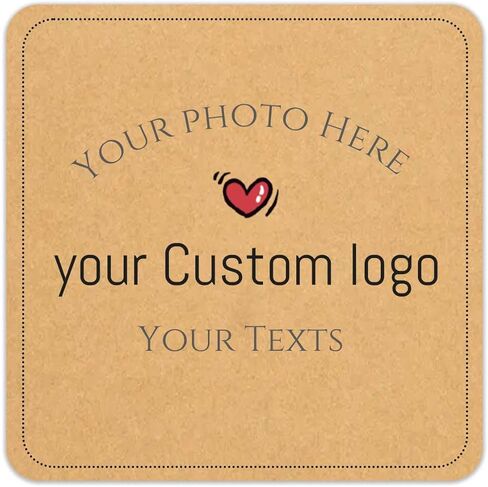 30-100pcs Personalized Stickers Labels Custom Business Logo Stickers Kraft Paper Labels in Circle, Rectangle, Square, Oval, in 1.5",2", 2.5“, 3", 4" (Round) in Kuwait