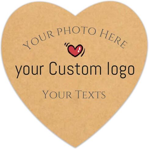 30-100pcs Personalized Stickers Labels Custom Business Logo Stickers Kraft Paper Labels in Circle, Rectangle, Square, Oval, in 1.5",2", 2.5“, 3", 4" (Round) in Kuwait