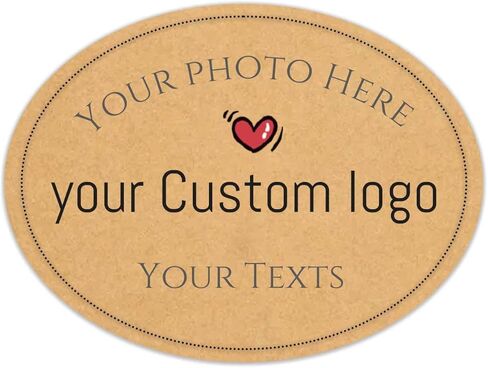 30-100pcs Personalized Stickers Labels Custom Business Logo Stickers Kraft Paper Labels in Circle, Rectangle, Square, Oval, in 1.5",2", 2.5“, 3", 4" (Round) in Kuwait