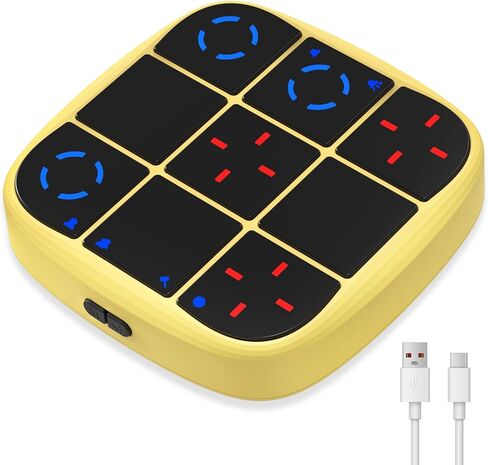 Rechargeable Tic-Tac-Toe Bolt Game, Upgraded 4-in-1 Handheld Puzzle Console, Electronic Educational Memory Game, Portable Travel Car Ride Board Games for Kids Adults (Yellow) in Saudi Arabia
