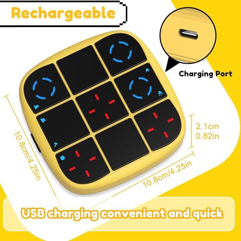 Rechargeable Tic-Tac-Toe Bolt Game, Upgraded 4-in-1 Handheld Puzzle Console, Electronic Educational Memory Game, Portable Travel Car Ride Board Games for Kids Adults (Yellow) in Saudi Arabia