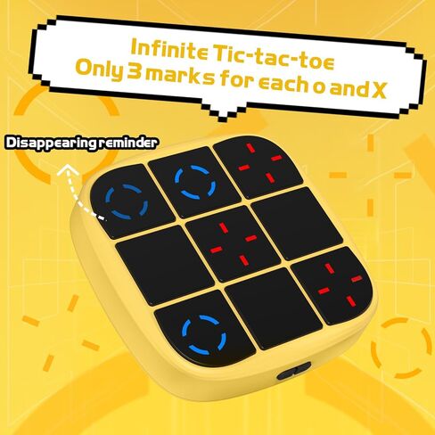 Rechargeable Tic-Tac-Toe Bolt Game, Upgraded 4-in-1 Handheld Puzzle Console, Electronic Educational Memory Game, Portable Travel Car Ride Board Games for Kids Adults (Yellow) in Saudi Arabia