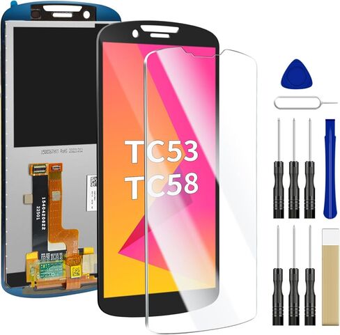 استبدال شاشة LCD TC53 [إصدار جديد 2026] TC58 شاشة تعمل باللمس لـ Zebra TC53 TC58 ماسح الباركود شاشة LCD تعمل باللمس مجموعة رقمية مع واقي الشاشة والأدوات in Kuwait