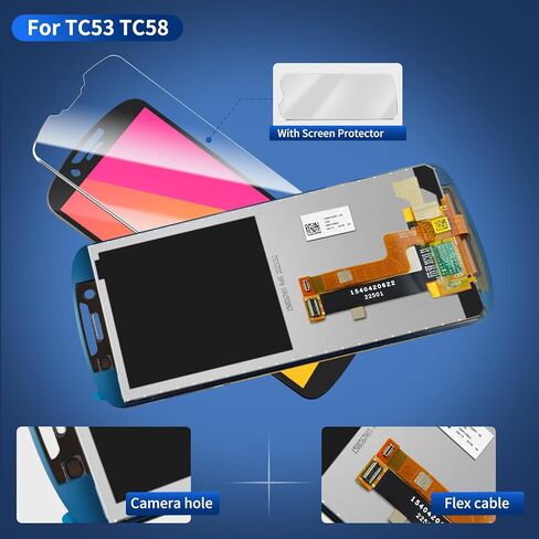 استبدال شاشة LCD TC53 [إصدار جديد 2026] TC58 شاشة تعمل باللمس لـ Zebra TC53 TC58 ماسح الباركود شاشة LCD تعمل باللمس مجموعة رقمية مع واقي الشاشة والأدوات in Kuwait