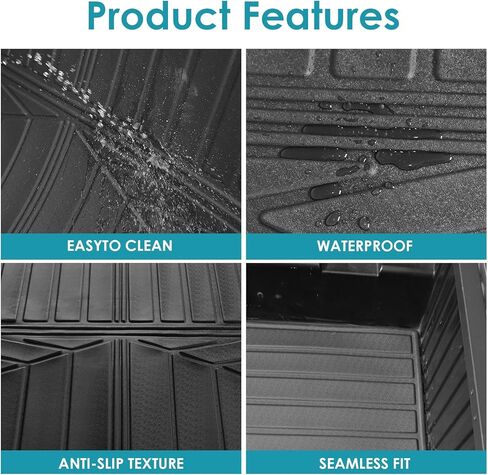 Truck Cargo Mat for Ford Transit/Transit-150/Transit-250/Transit-350 2015-2021,Transit-350HD 2018,All Weather Thick & Durable TPE Rubber SUV Van Truck Bed Cargo Liners,2PCS Full Set in Saudi Arabia